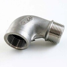 زانو چپقی 90 درجه استنلس استیل 304 دنده ای کلاس 150