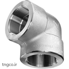 زانو  90 درجه  استنلس استیل 304 فورج دنده کلاس 3000 ELBOW 90 FORGED A182 F304L SCRD 3000#