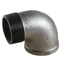زانویی چپقی 90  درجه گالوانیزه دنده  مارک مک  Hot Dip Galvanized  MF ELBOW